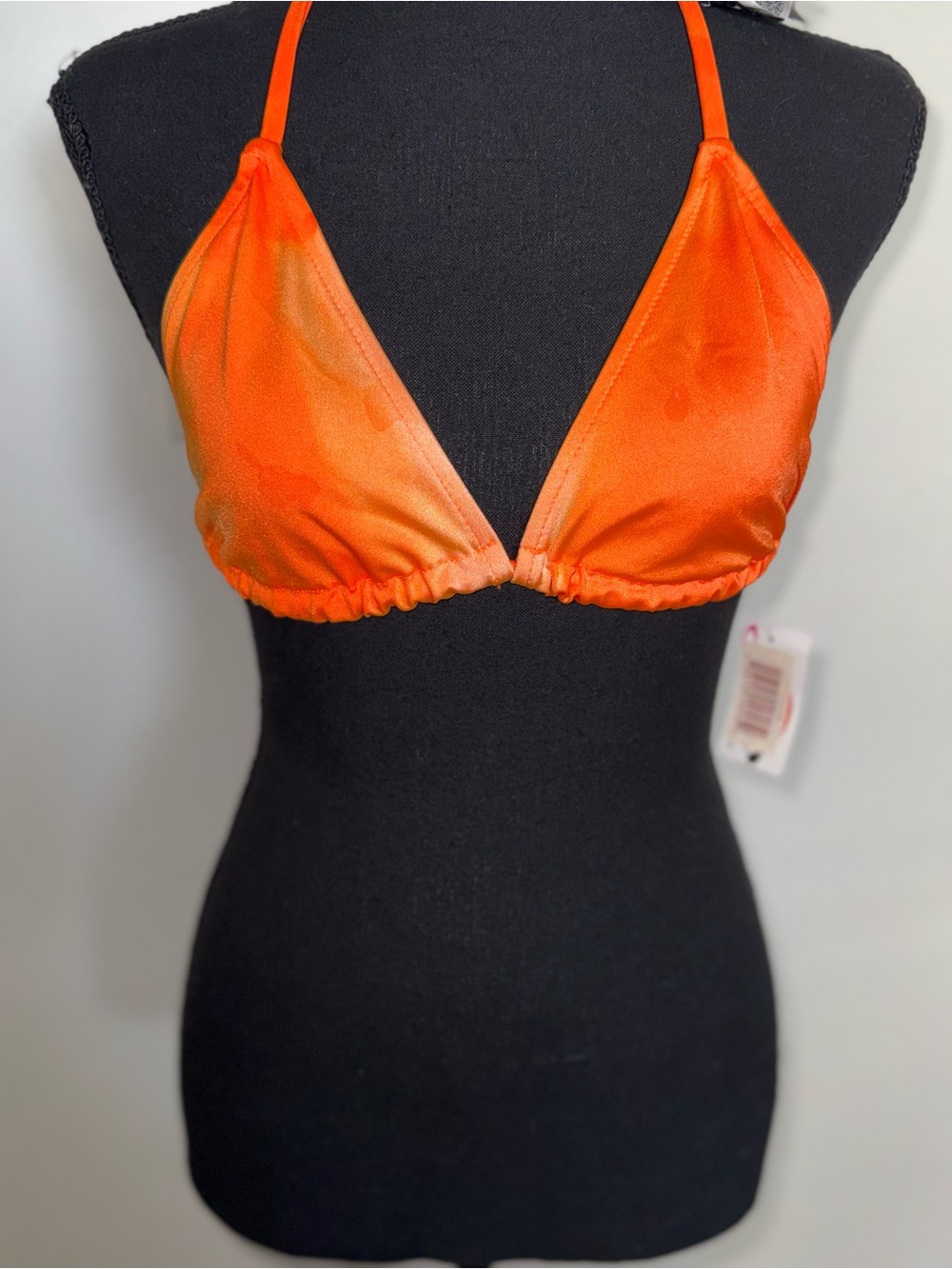 Sinema Separates Neon Orange Triangle String Rave Festival Bikini Top - S NWT